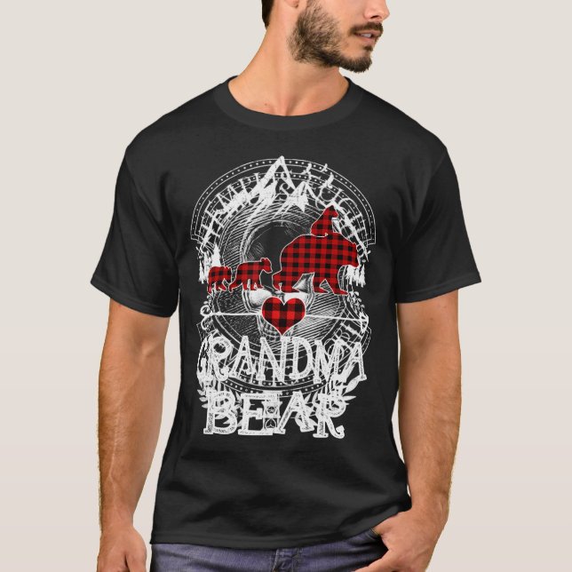Grandma Bear Christmas Pajama Red Plaid Buffalo Fa T-Shirt (Vorderseite)