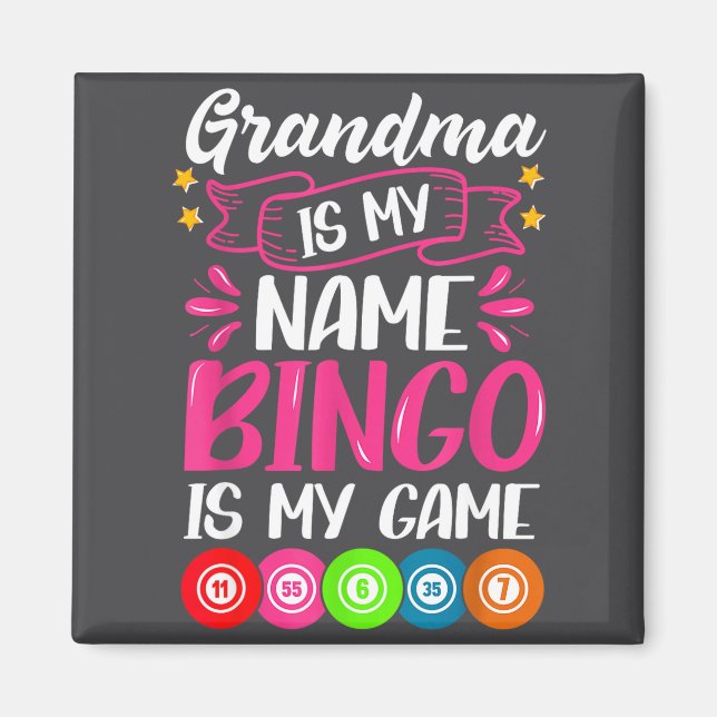 Grandma Bingo Player Funny Bingo Quote Design  Magnet (Vorne)