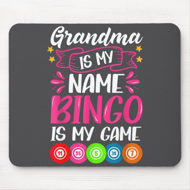 Grandma Bingo Player Funny Bingo Quote Design  Mousepad (Vorne)