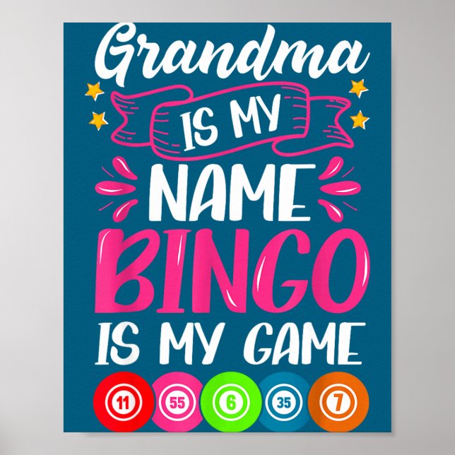 Grandma Bingo Player Funny Bingo Quote Design  Poster (Vorne)