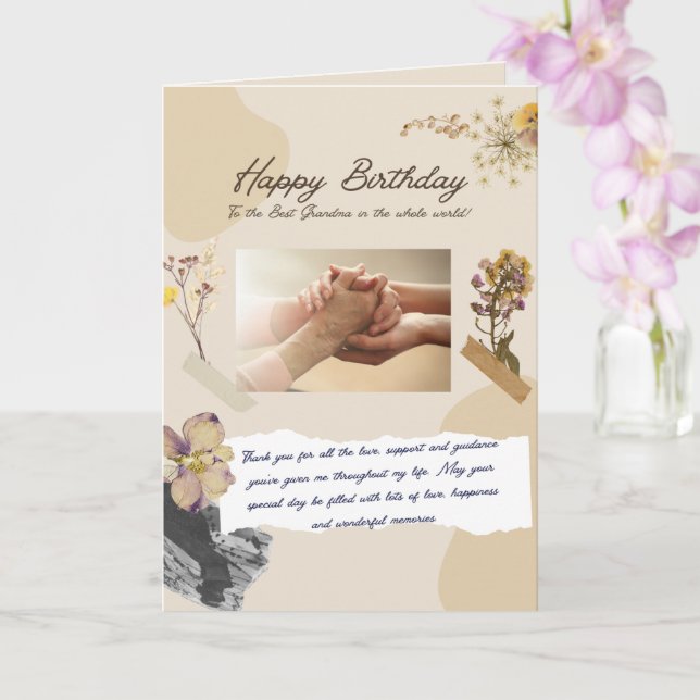 Grandma birthday card karte (Orchidee)