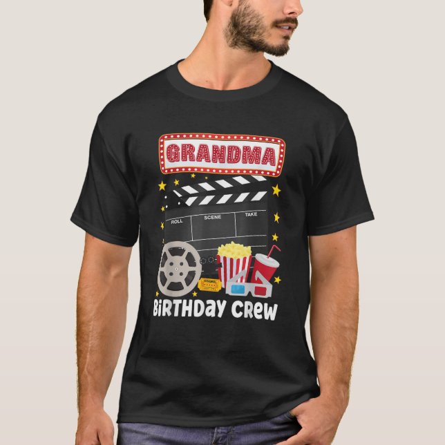 Grandma Birthday Crew Movie Night Theme Matching P T-Shirt (Vorderseite)