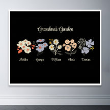Grandma Blumengarten Custom 5 Name Vintag Blumenge