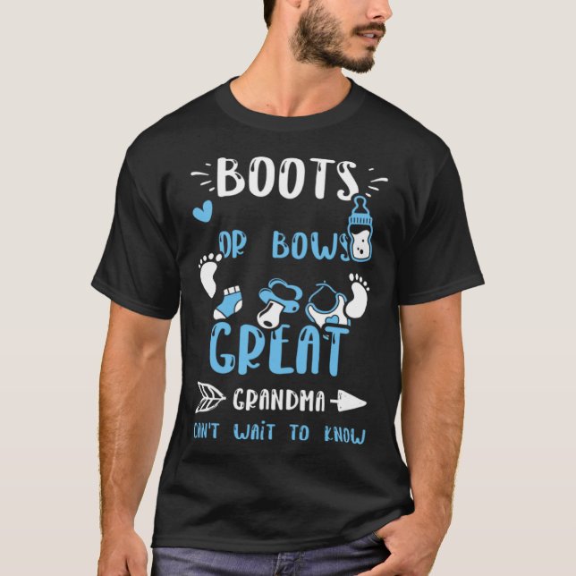 Grandma Boots Or Bows Great Grandma Can't Wait  Ba T-Shirt (Vorderseite)