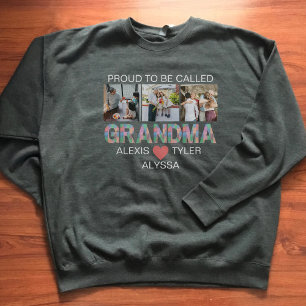Grandma Brush Stroke 3 Foto Großkinder Namen Sweatshirt