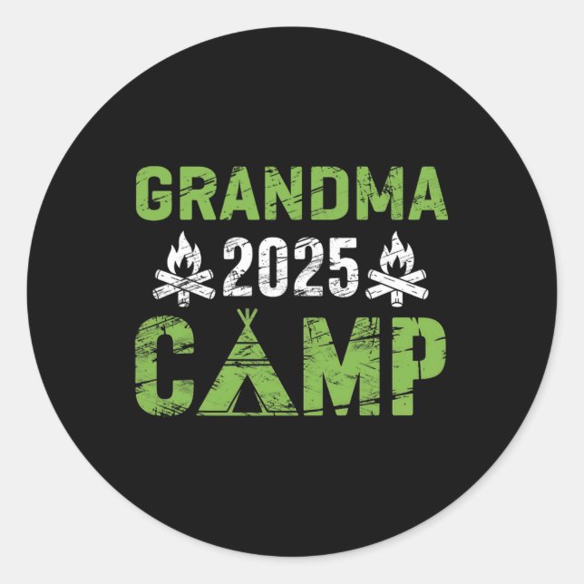 Grandma Camp 2025 Family Vacation Summer Camping C Runder Aufkleber (Vorderseite)
