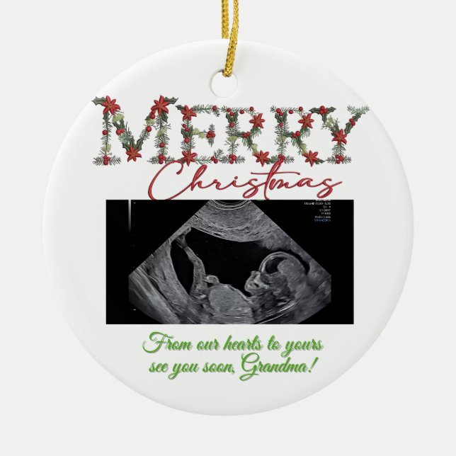 Grandma Christmas Ornament With a Baby Sonogram  (Vorne)
