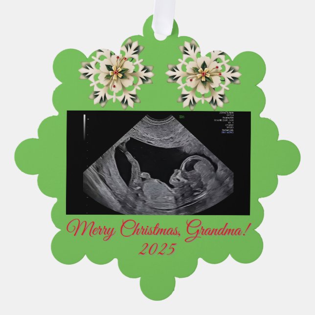 Grandma Christmas ornament With a Baby Sonogram  (Vorderseite)