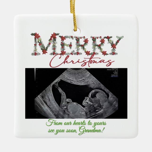 Grandma Christmas Ornament With a Baby Sonogram  (Vorderseite)
