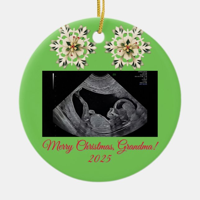 Grandma Christmas ornament With a Baby Sonogram  (Vorne)