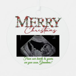 Grandma Christmas Ornament With a Baby Sonogram 