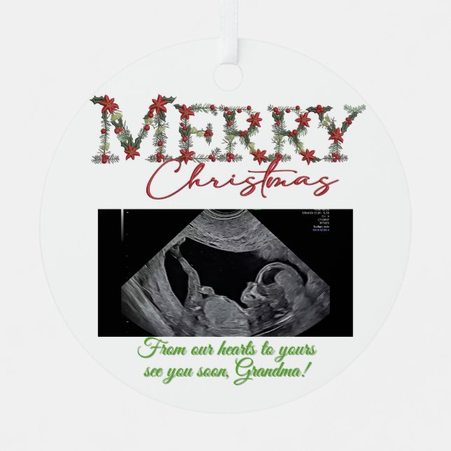 Grandma Christmas Ornament With a Baby Sonogram  (Vorderseite)