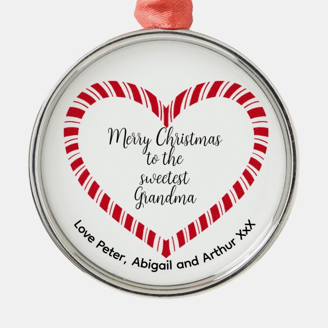 Grandma Christmas Tree Sweetest  Ornament Aus Metall (Vorne)