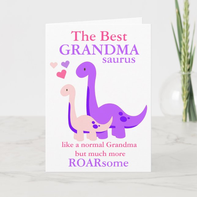 Grandma Dinosaur Muttertagskarte Feiertagskarte (Vorderseite)