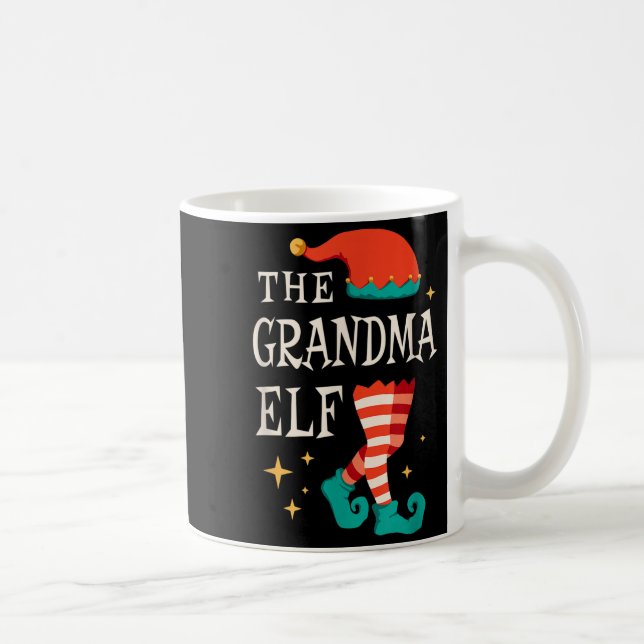 Grandma Elf Family Matching Group Christmas Grandm Kaffeetasse (Rechts)