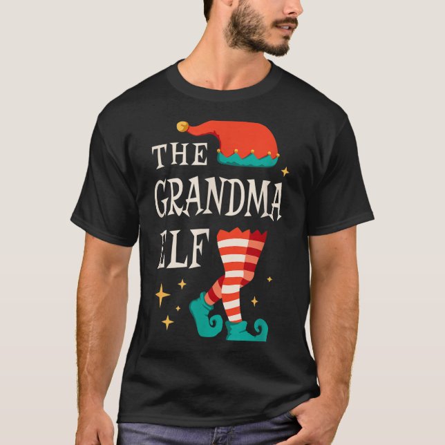 Grandma Elf Family Matching Group Christmas Grandm T-Shirt (Vorderseite)