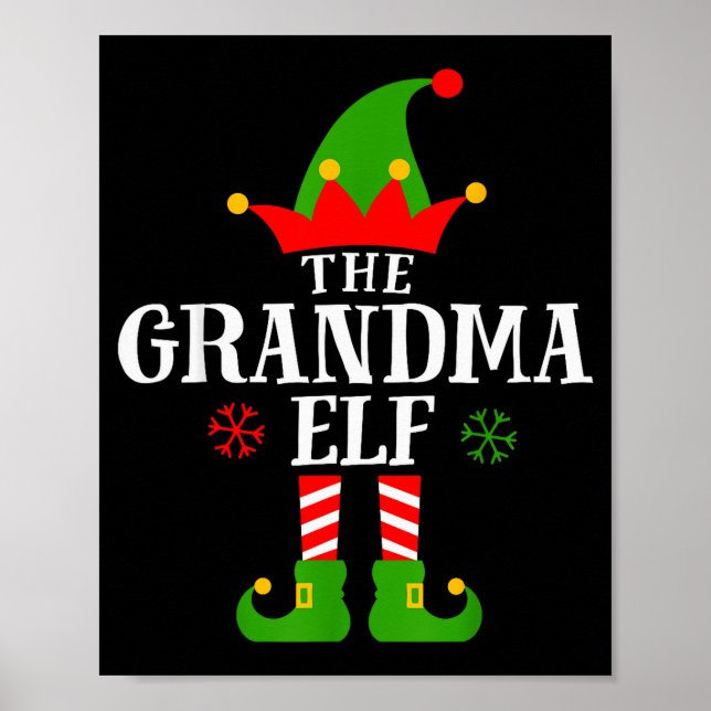 Grandma Elf Funny Matching Family Christmas Pajama Poster (Vorne)