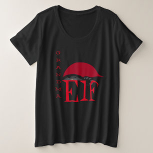 Grandma Elf Holiday Weihnachtskatze Black Große Größe T-Shirt
