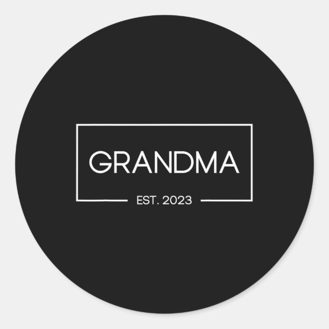 Grandma Est 2023 New Grandmother First Time  Runder Aufkleber (Vorderseite)