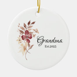 Grandma Est. Year – New Grandma Milestone Keramik Ornament