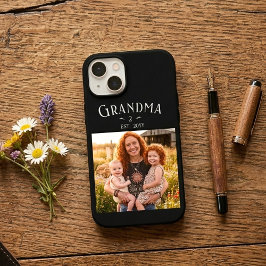 Grandma Established Custom Name Year Photo Black iPhone 16 Hülle
