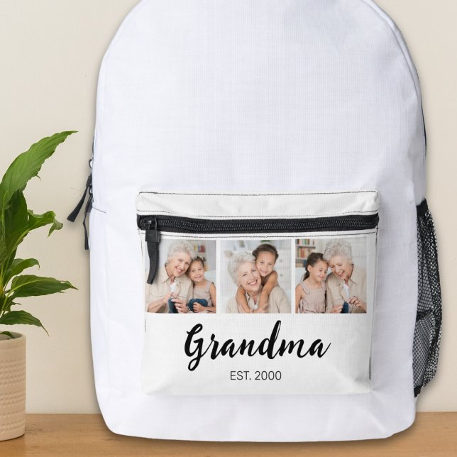 Grandma Established Modern Script 3 Photo Bedruckter Rucksack (Von Creator hochgeladen)