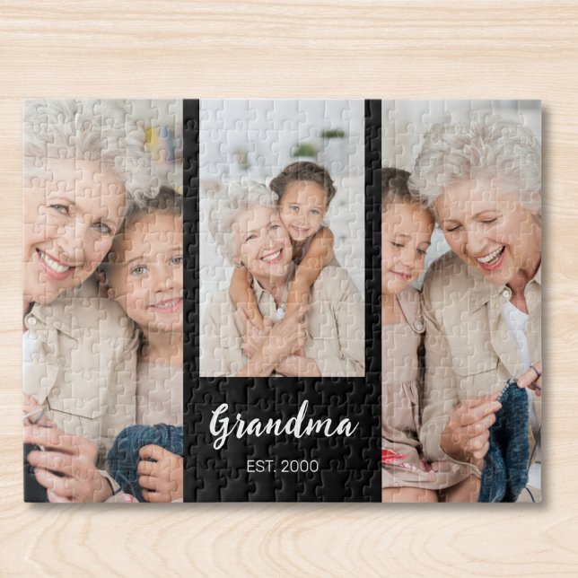 Grandma Established Modern Script 3 Photo  Puzzle (Von Creator hochgeladen)