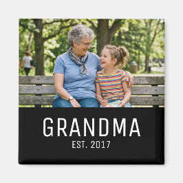 Grandma Established Photo Gift Magnet