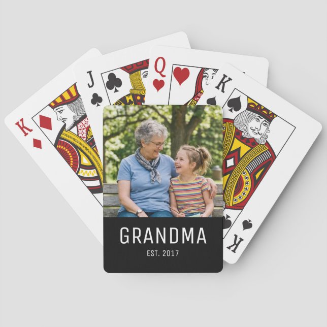 Grandma Established Photo  Spielkarten (Rückseite)