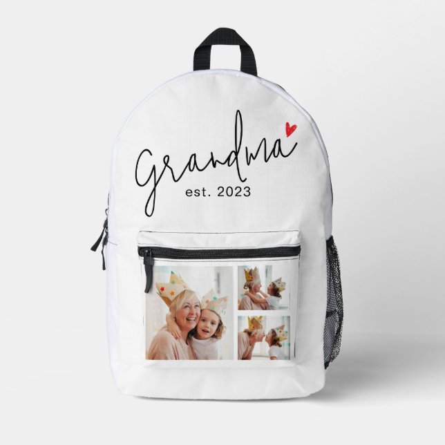 Grandma Established Script 3 Photo Bedruckter Rucksack (Vorderseite)