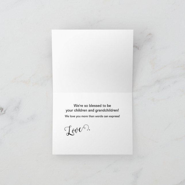 Grandma Established Script Gift 3 Photo Dankeskarte (Innenseite)