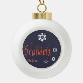 Grandma Evening Snowflakes Word Art Ornament
