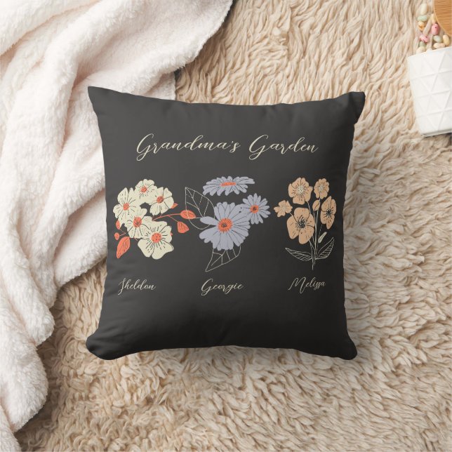 Grandma Flower Garden Individuelle Name Vintag Kissen (Decke)