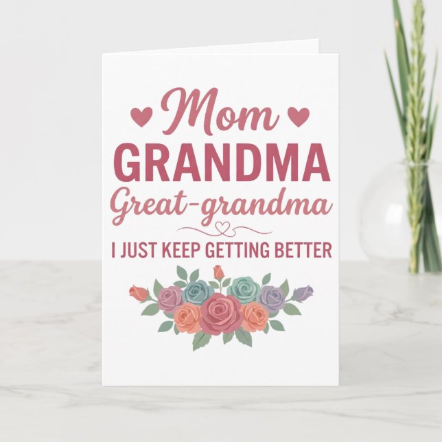 Grandma for Women Mom Grandma Great Grandma Karte (Vorderseite)