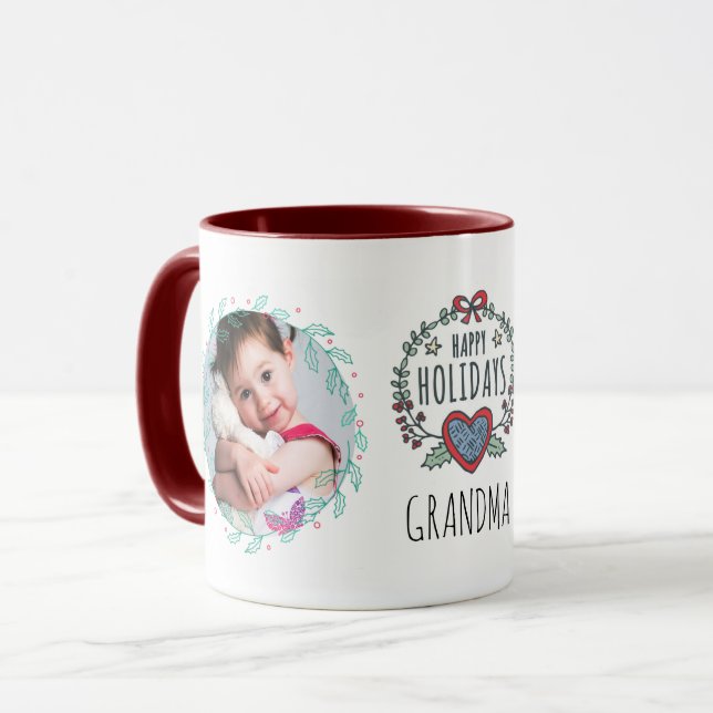 GRANDMA FOTO TASSE - Weihnachtsgeschenke Grandkids (Vorderseite Links)