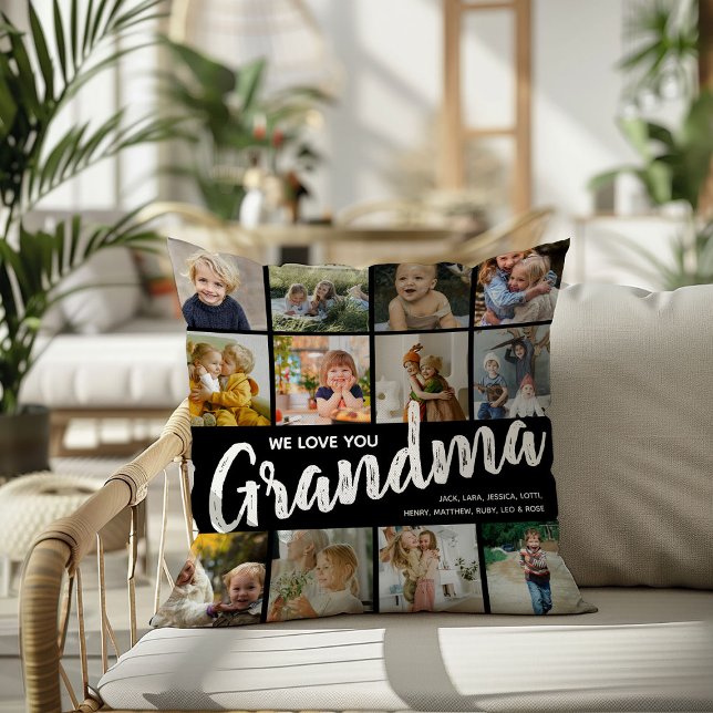 GRANDMA, Fotocollage, Namen und Kostenvoranschlag Kissen (Von Creator hochgeladen)