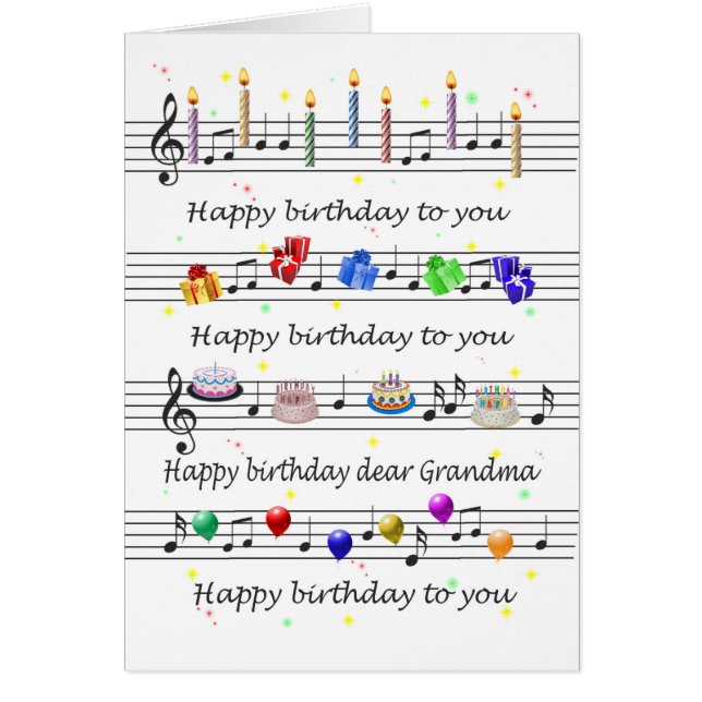 Grandma Funny Happy Birthday Song Sheet Music (Vorne)