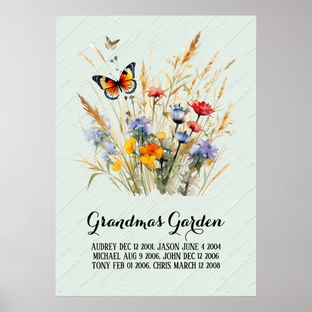 Grandma Garden Herzstück Großkinder Poster (Vorne)