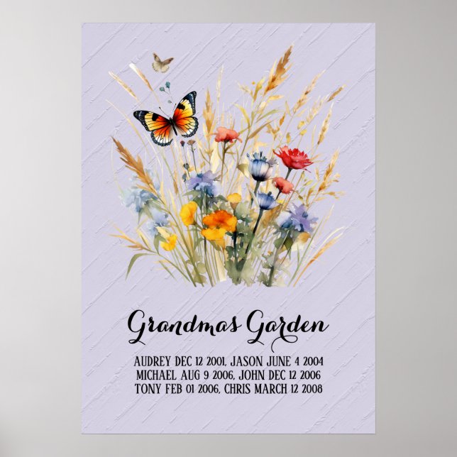 Grandma Garden Herzstück Großkinder Poster (Vorne)