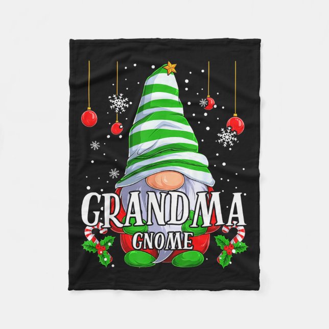 Grandma Gnome Christmas Pajamas Matching Family Gr Fleecedecke (Vorderseite)
