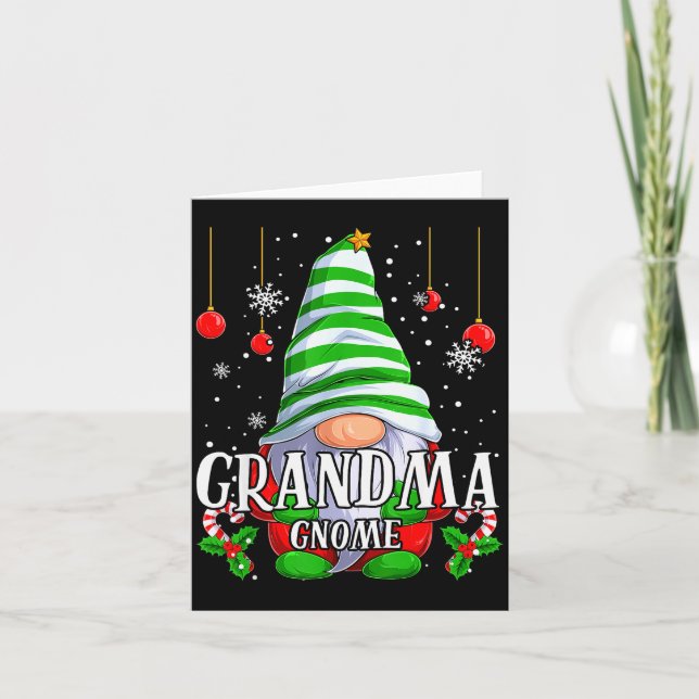 Grandma Gnome Christmas Pajamas Matching Family Gr Karte (Vorderseite)