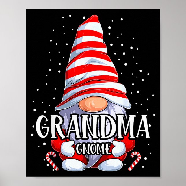 Grandma Gnome Christmas Pajamas Matching Family Gr Poster (Vorne)