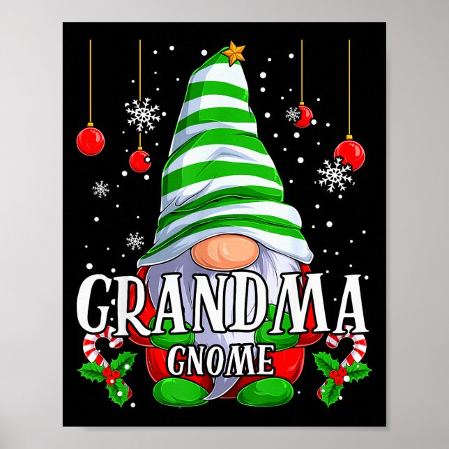 Grandma Gnome Christmas Pajamas Matching Family Gr Poster (Vorne)
