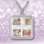 Grandma Grand Children Foto Collage Necklace Versilberte Kette<br><div class="desc">Unsere LIEBE GRANDMA Foto Collage ist mehr als nur ein Geschenk; es ist eine Erzählung von Liebe,  Lachen und Vermächtnis. Personalisieren Sie Ihre Lieblings-Fotos mit Enkeln,  um einen Sake zu kreieren,  der für immer geschätzt wird. Nichts sagt 'I Liebe you' wie eine Sammlung von gemeinsamen Erinnerungen.</div>