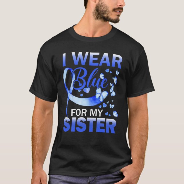 Grandma Grandpa I Wear Blue For My Sister Autism A T-Shirt (Vorderseite)
