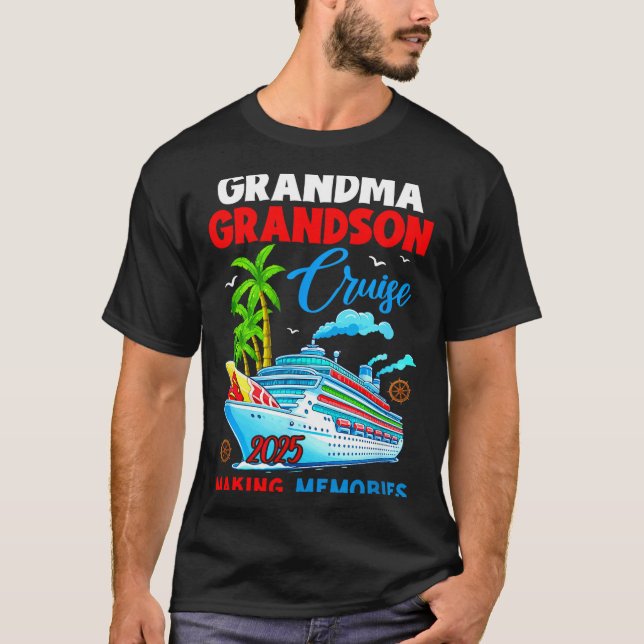 Grandma Grandson Cruise 2025 Memories Christmas Fa T-Shirt (Vorderseite)