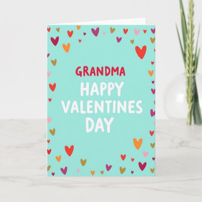 Grandma Happy Valentines Day Card Karte (Vorderseite)