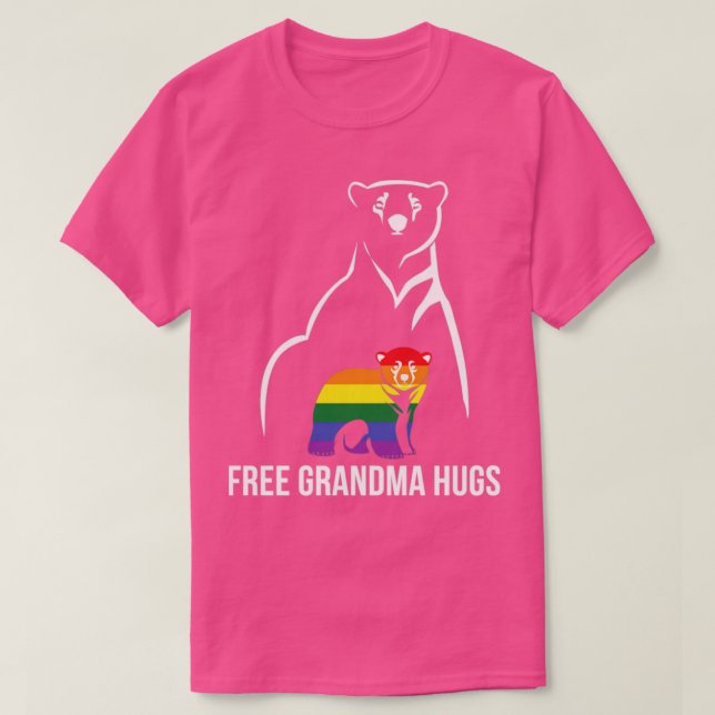 Grandma Hugs Gay Pride LGBT Rainbow Women Gra T-Shirt (Design vorne)