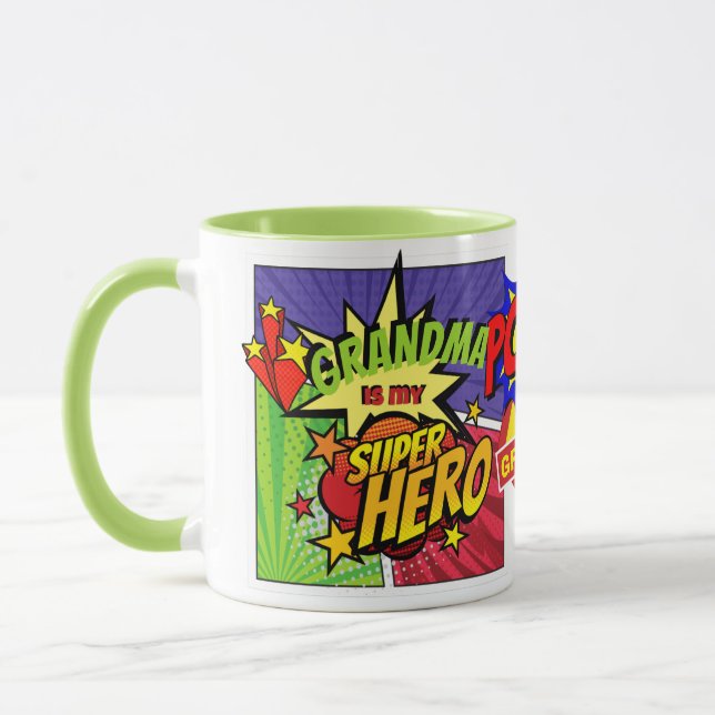 GRANDMA ist mein Personalisiertes COMIC HERO Tasse (Links)