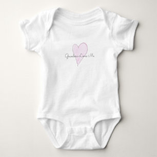 GRANDMA LIEBEN ME Sweet Heart Pink Valentine Baby Strampler